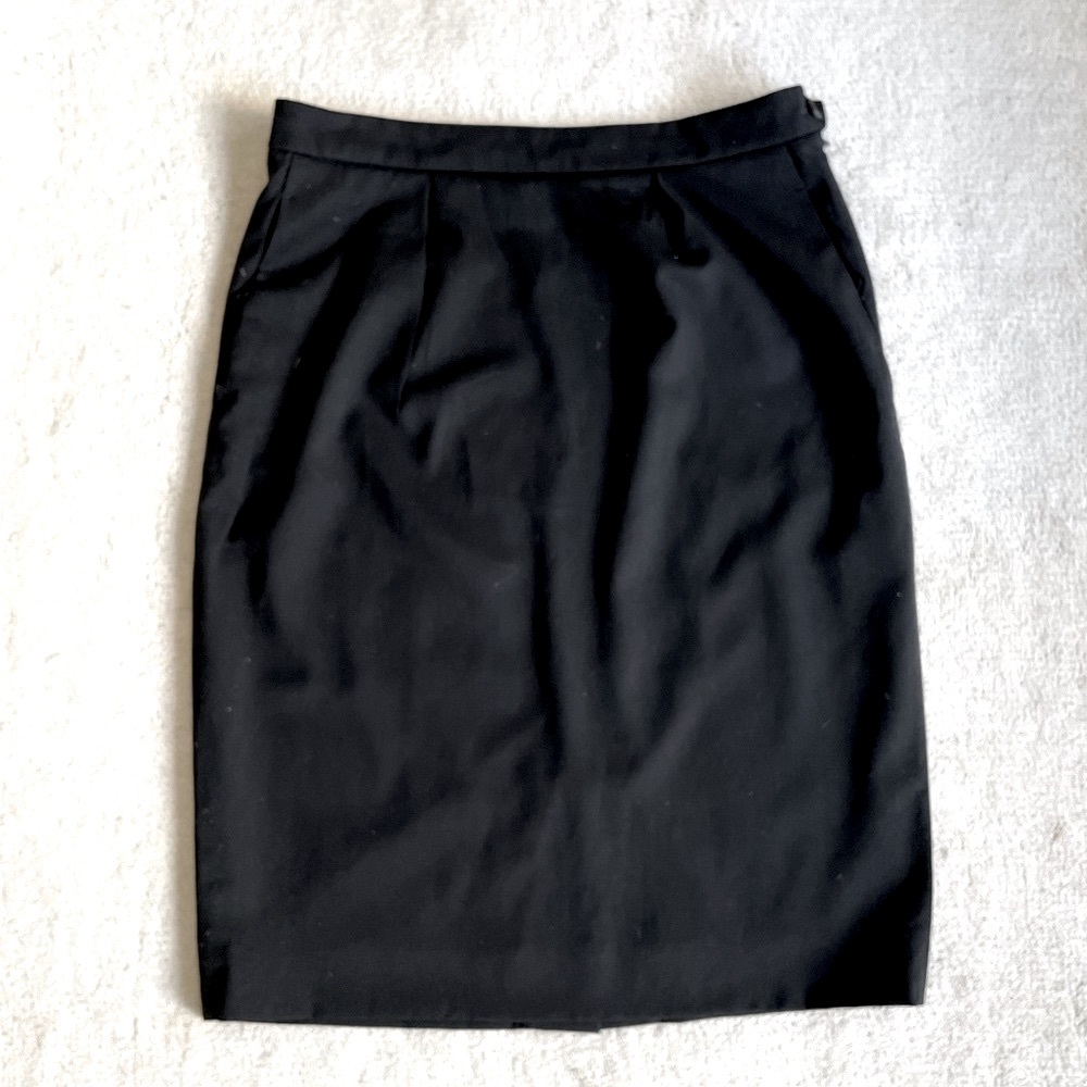 YSL Yves Saint Laurent Wool pocketed Midi Skirt